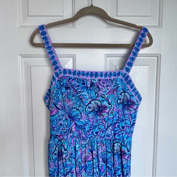 Lilly Pulitzer Blue and Pink Floral Maxi Dress - Picture 3 of 6